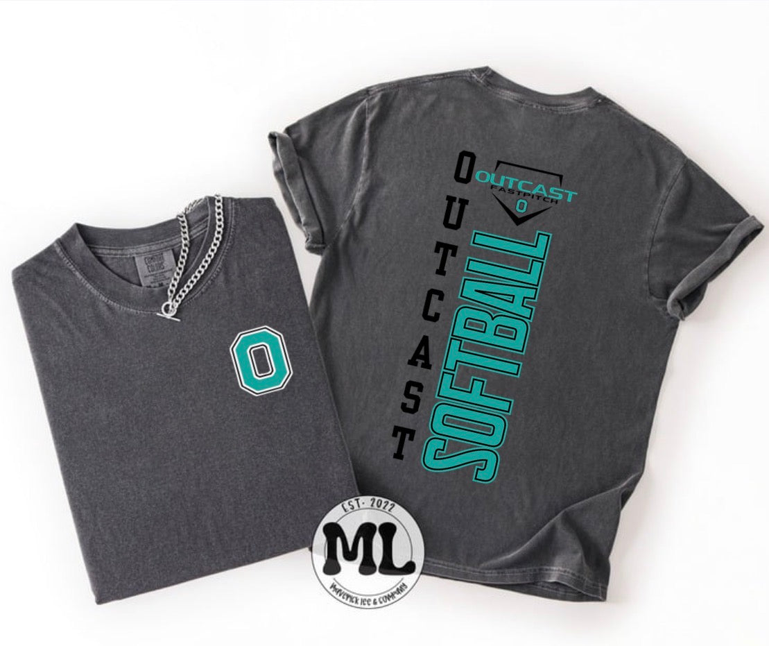 Outcast softball – vertical back