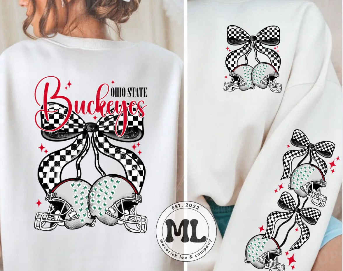 Ohio checkered bows and helmets