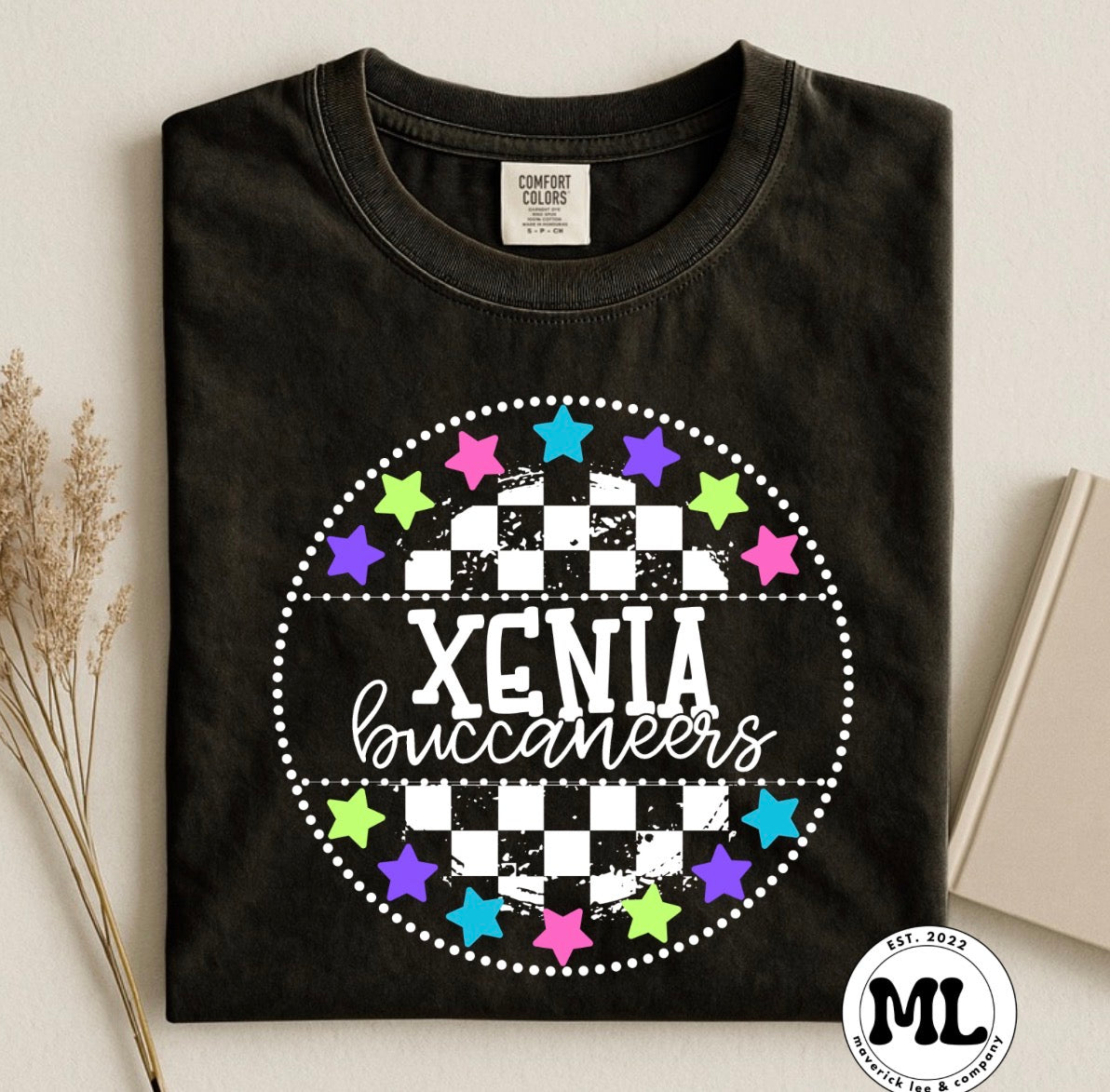 Xenia Buccaneers checkered with Multicolored Stars