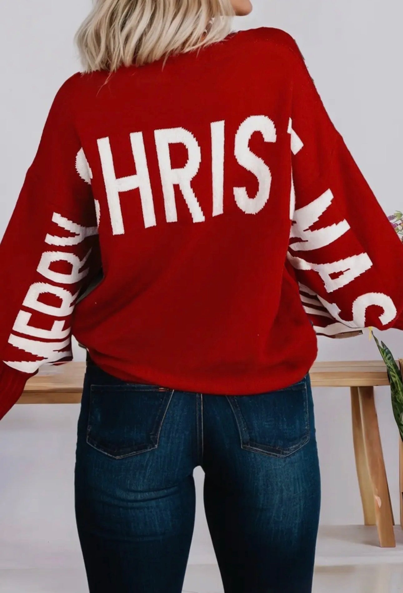 Ho Ho Ho Merry Christmas Drop
Shoulder Loose Sweater