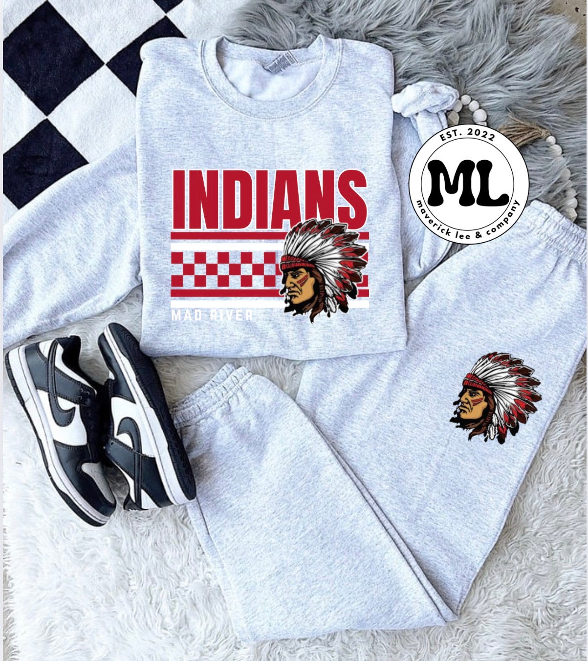 jogger set - checkered Indians
