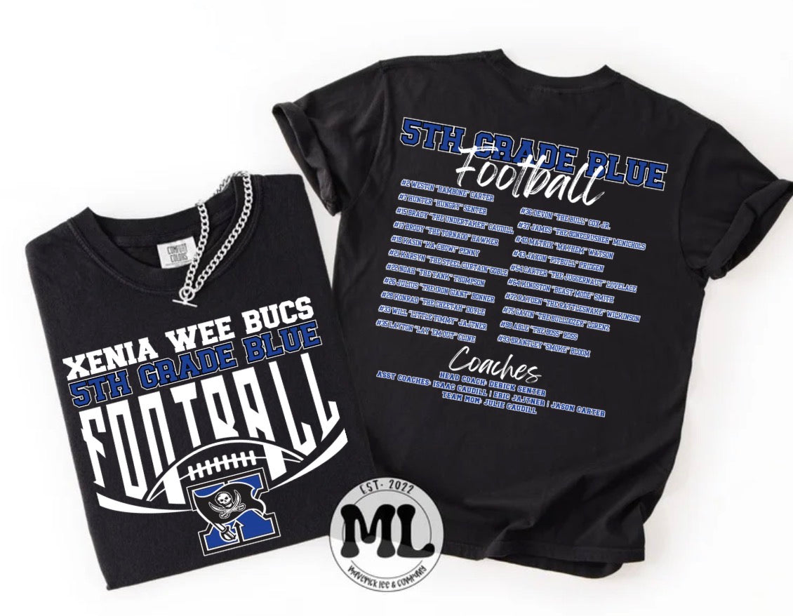 2026 5th grade blue football with roster