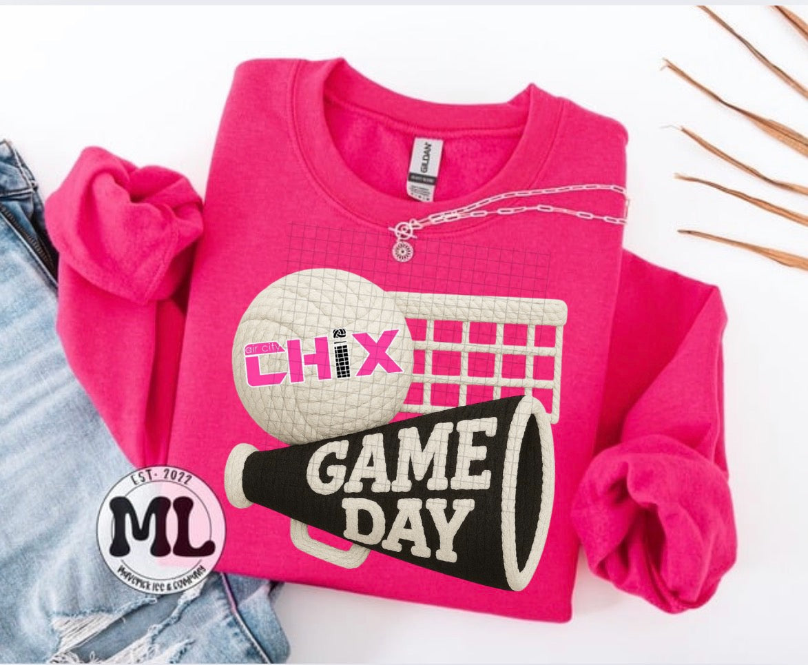 Game day Chix faux crochet