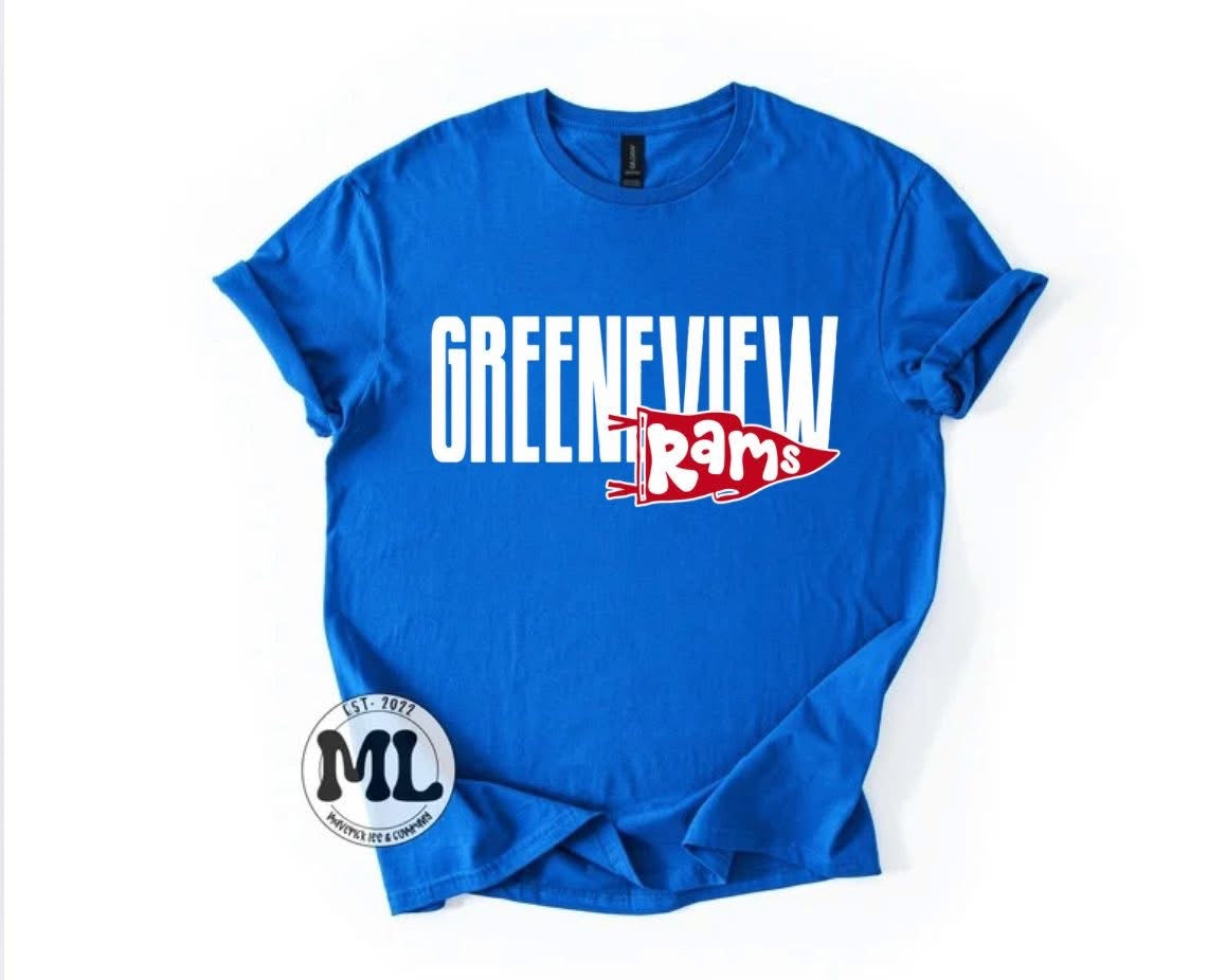 Greeneview Rams - skinny + retro