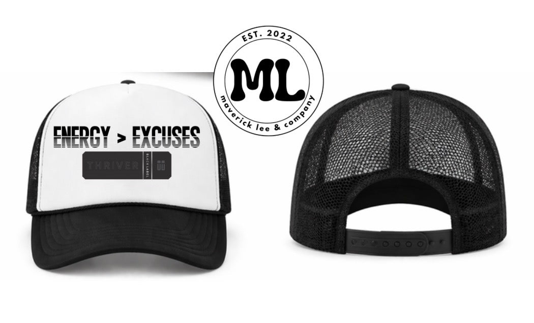Thrive Energy - black and white hat