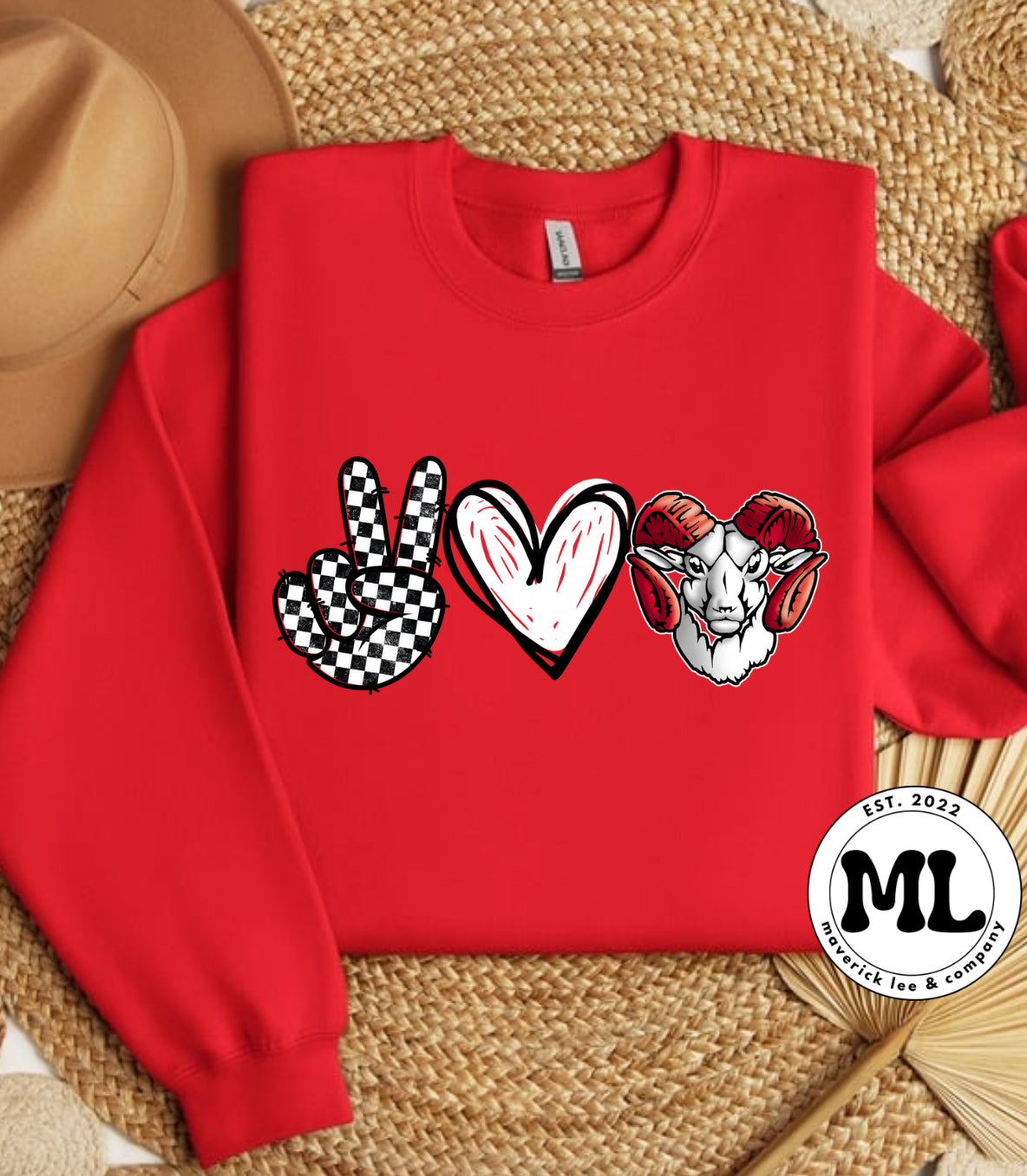 Trotwood Madison Rams - peace love rams
