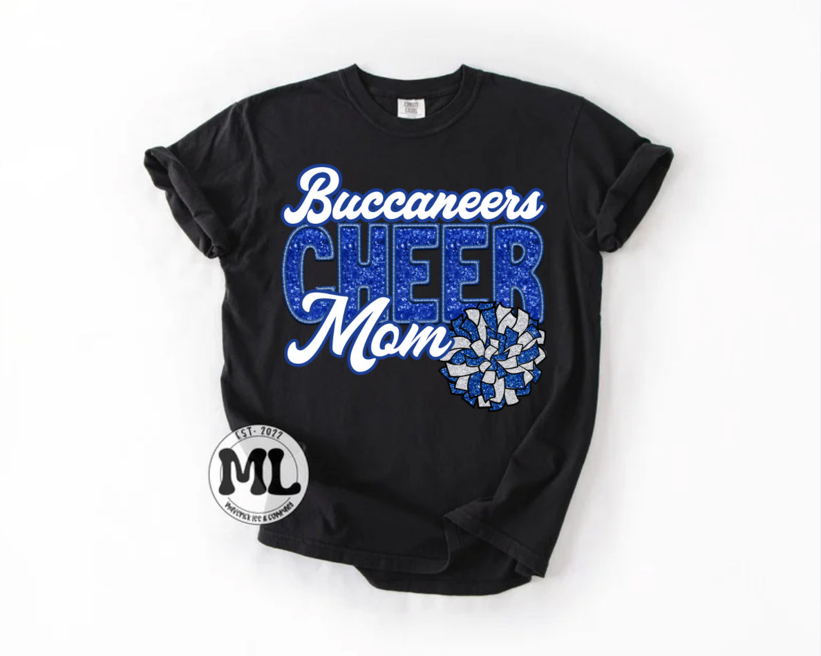 Sequin cheer mom - buccaneers
