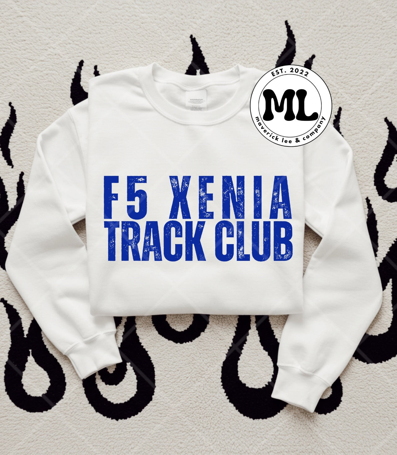F5 Xenia track club blue distressed