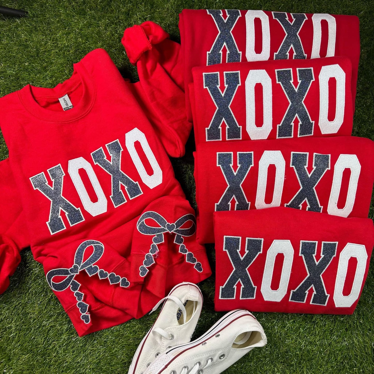 Xoxo embroidered with side slit sweatshirt