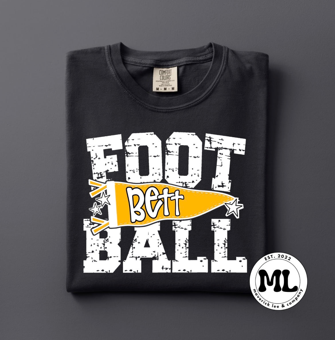 Bett football distressed pennant