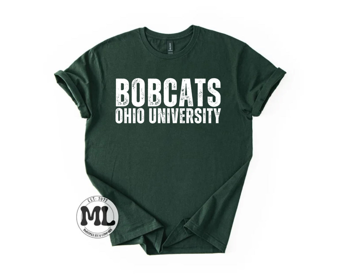 OU - bobcats distressed white