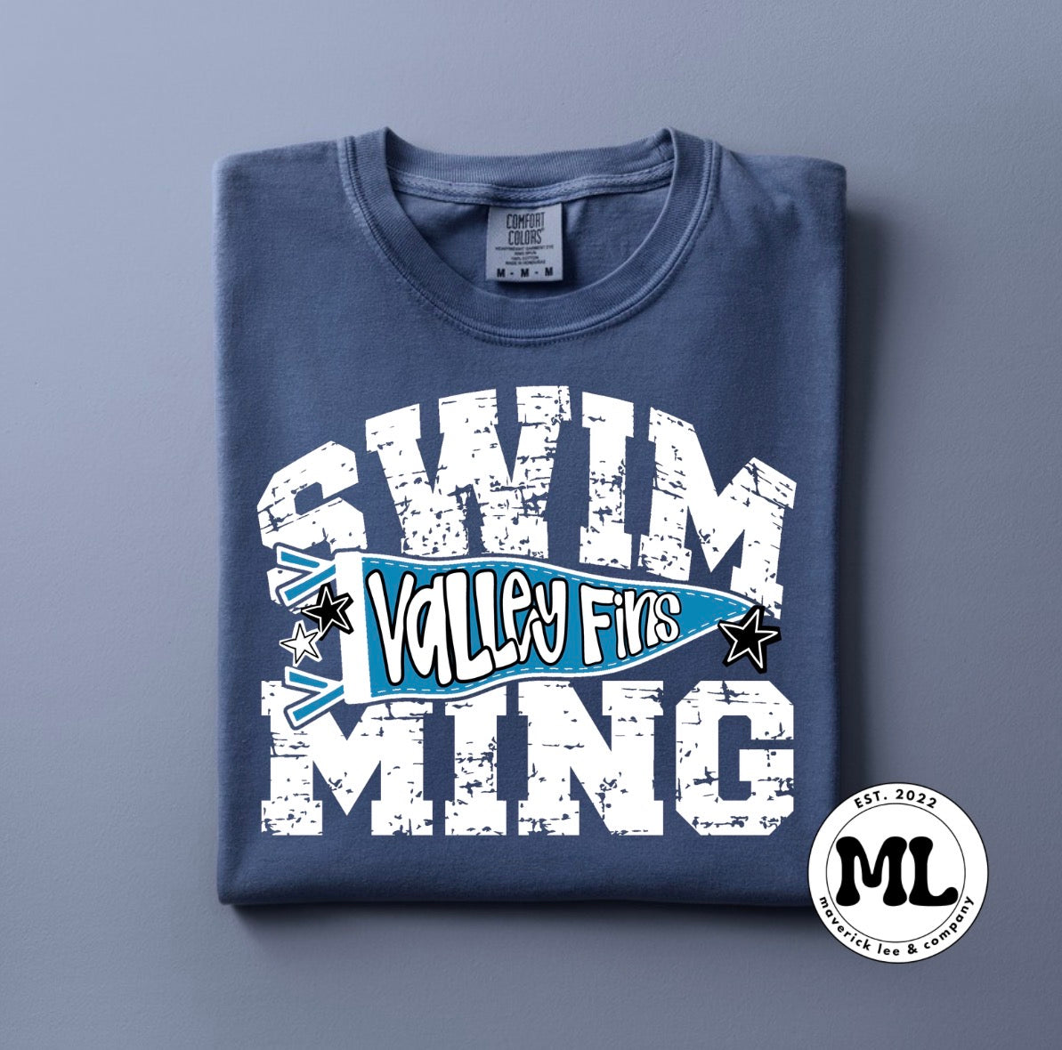 Fins Swimming distressed pennant