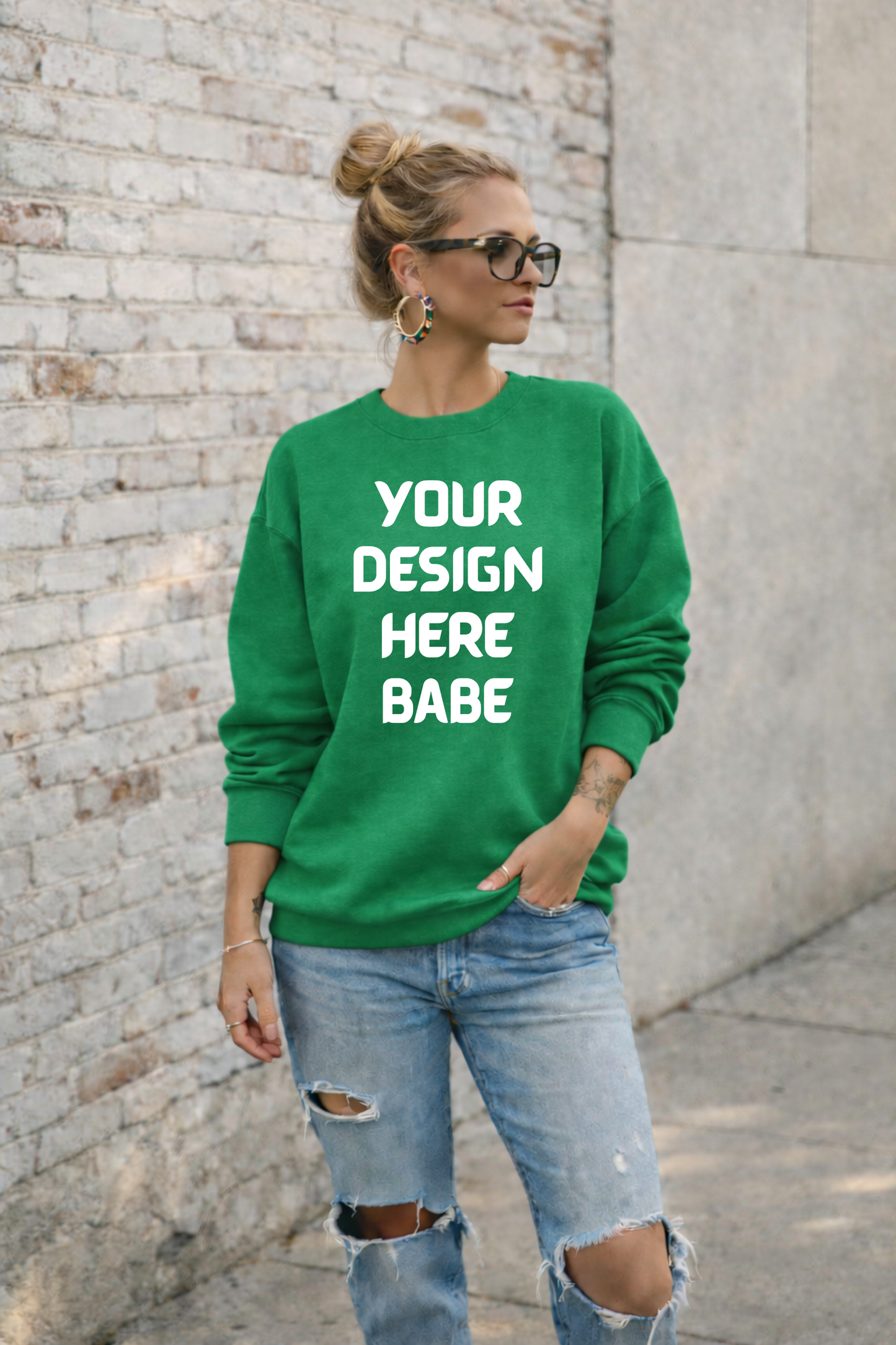 Mock up - Irish Green Gildan Sweatshirt
