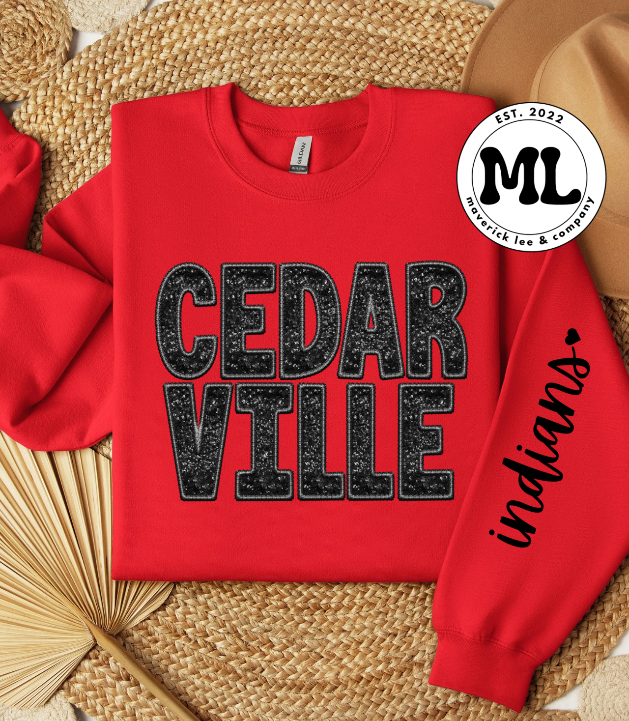 Cedarville Indians sequin + cursive