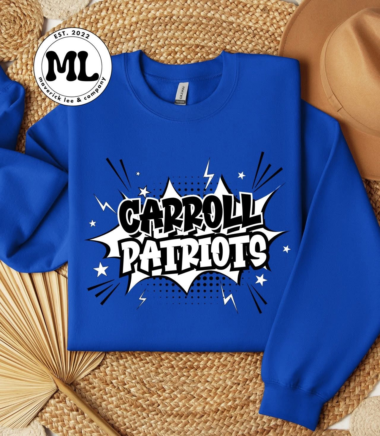 Carroll patriots black and white