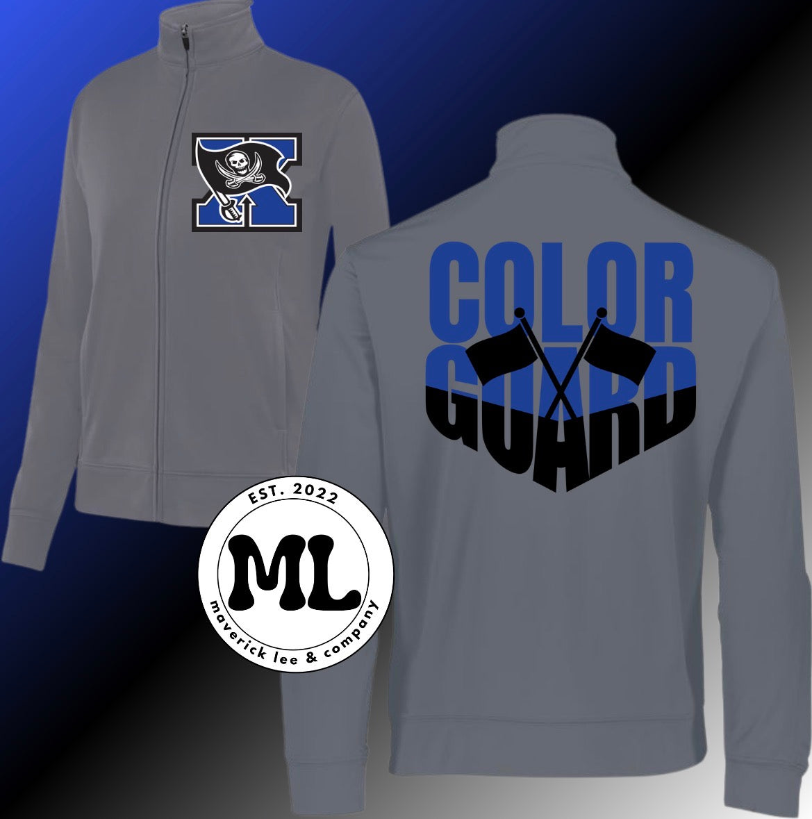 Xenia Buccaneers colorguard jacket - angled