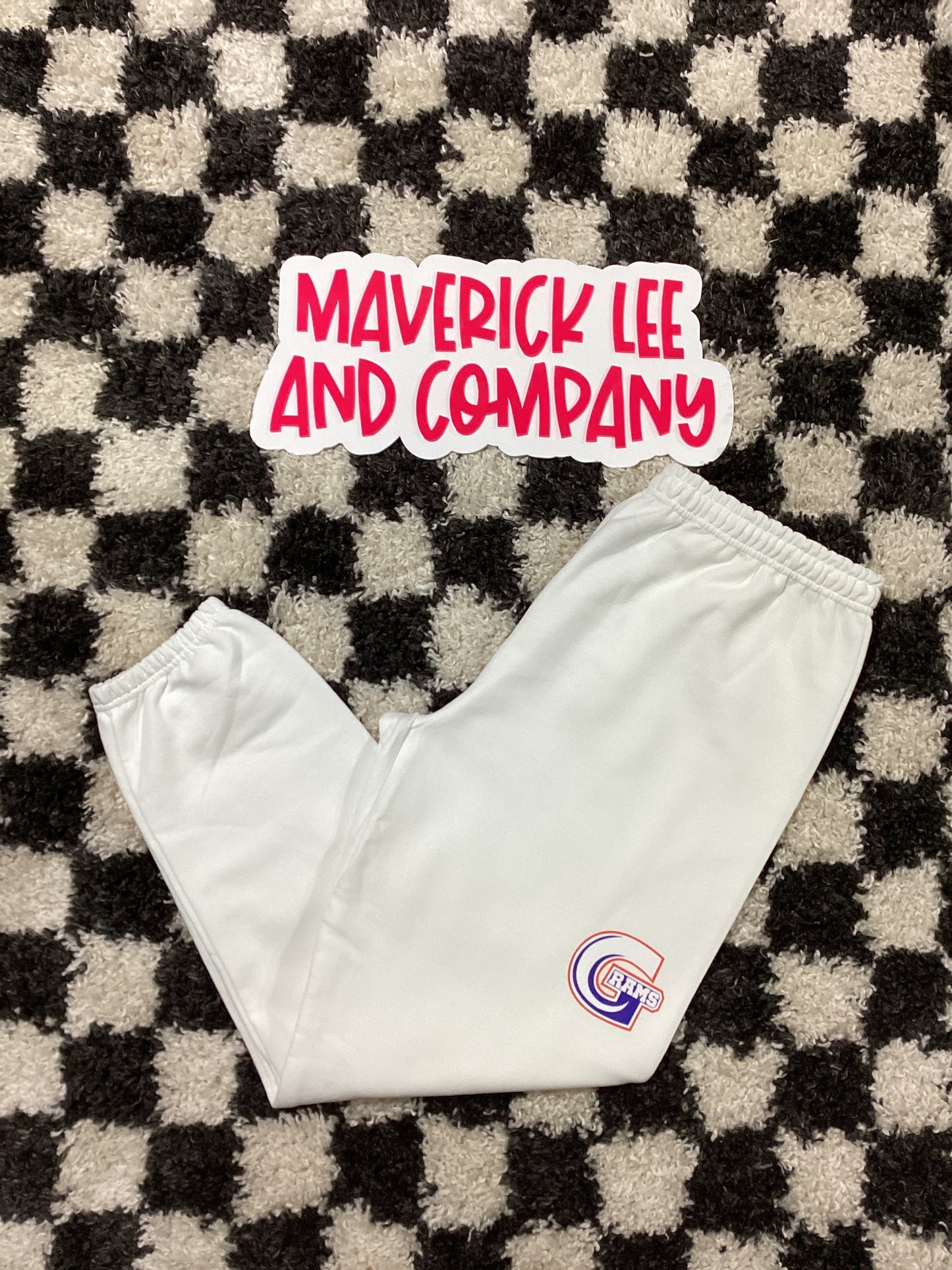 Greeneview white jogger sweatpants in stock
