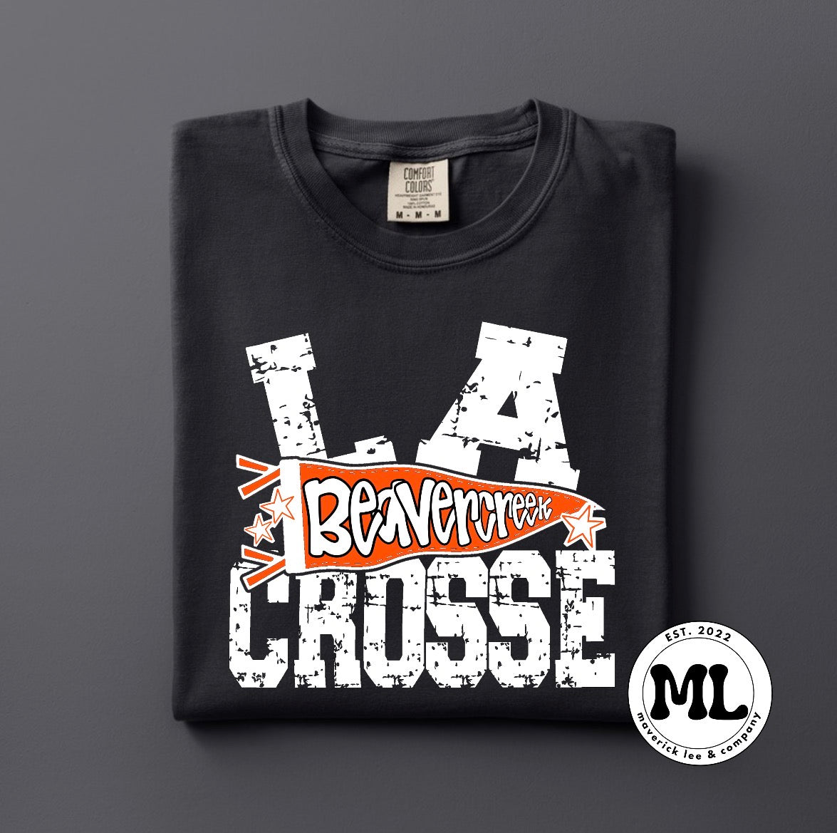 Beavercreek Lacrosse distressed pennant