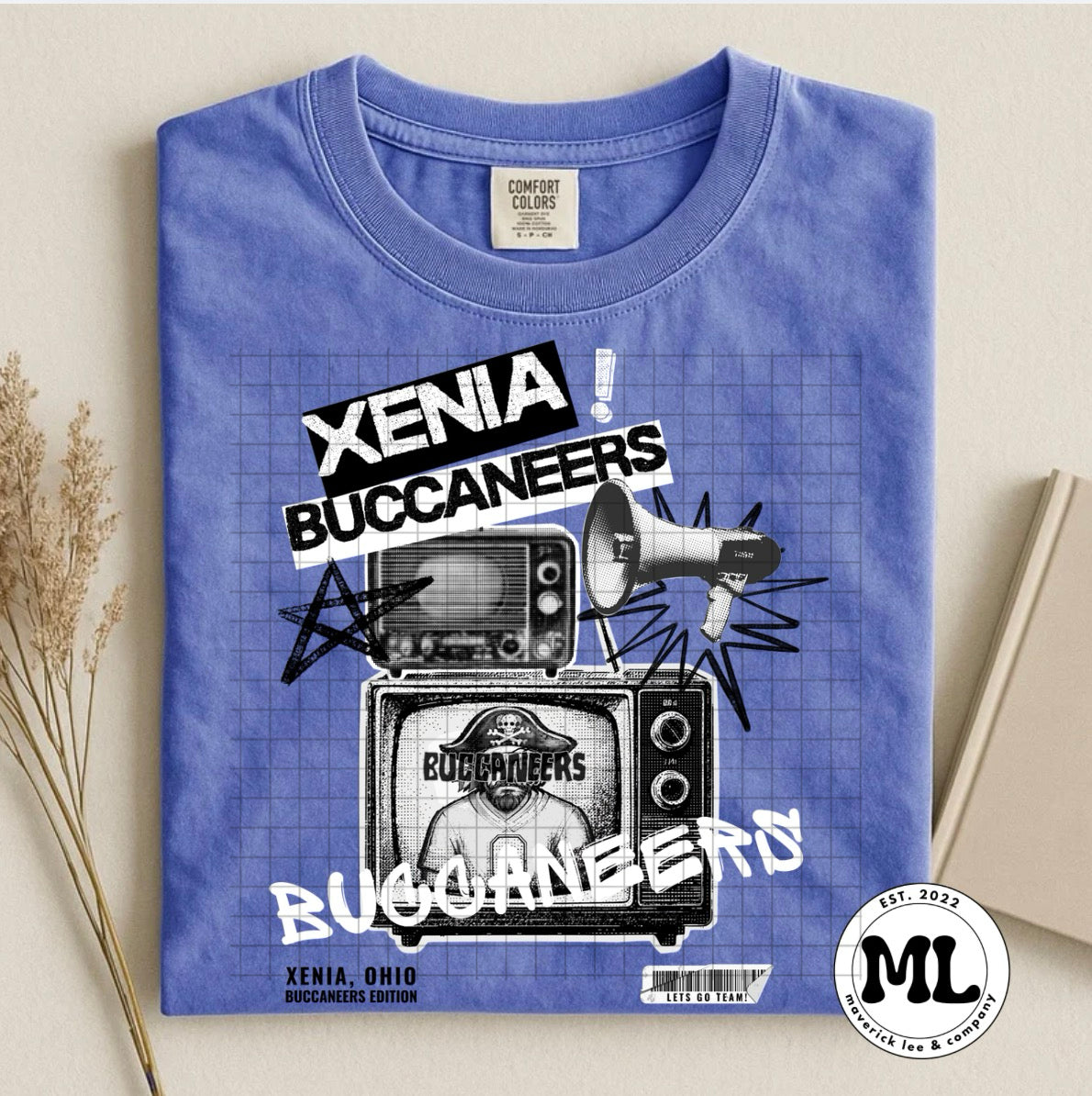 Buccaneers static TV black and white