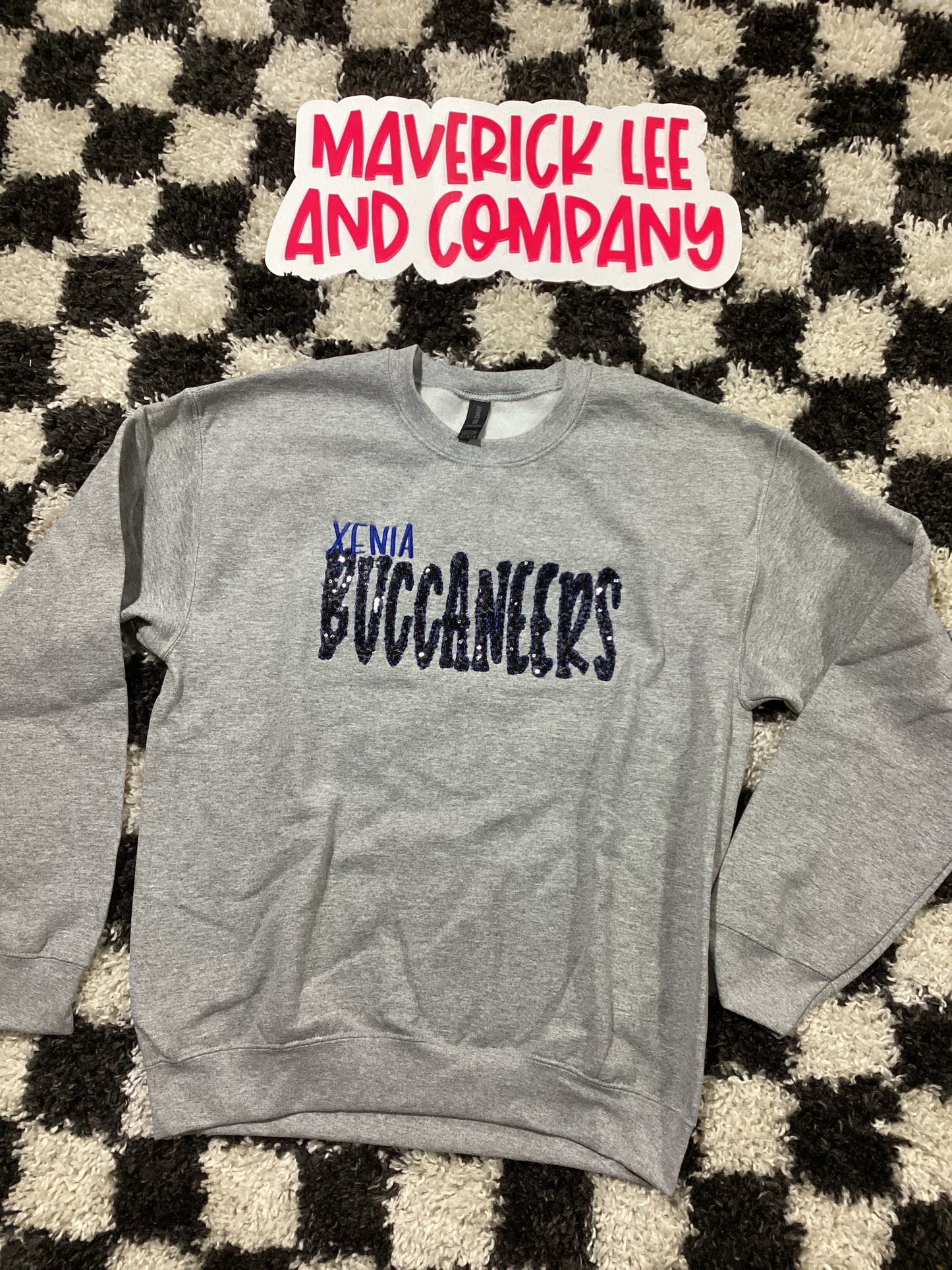 M Xenia Buccaneers embroidered with sequin sweatshirt in stock