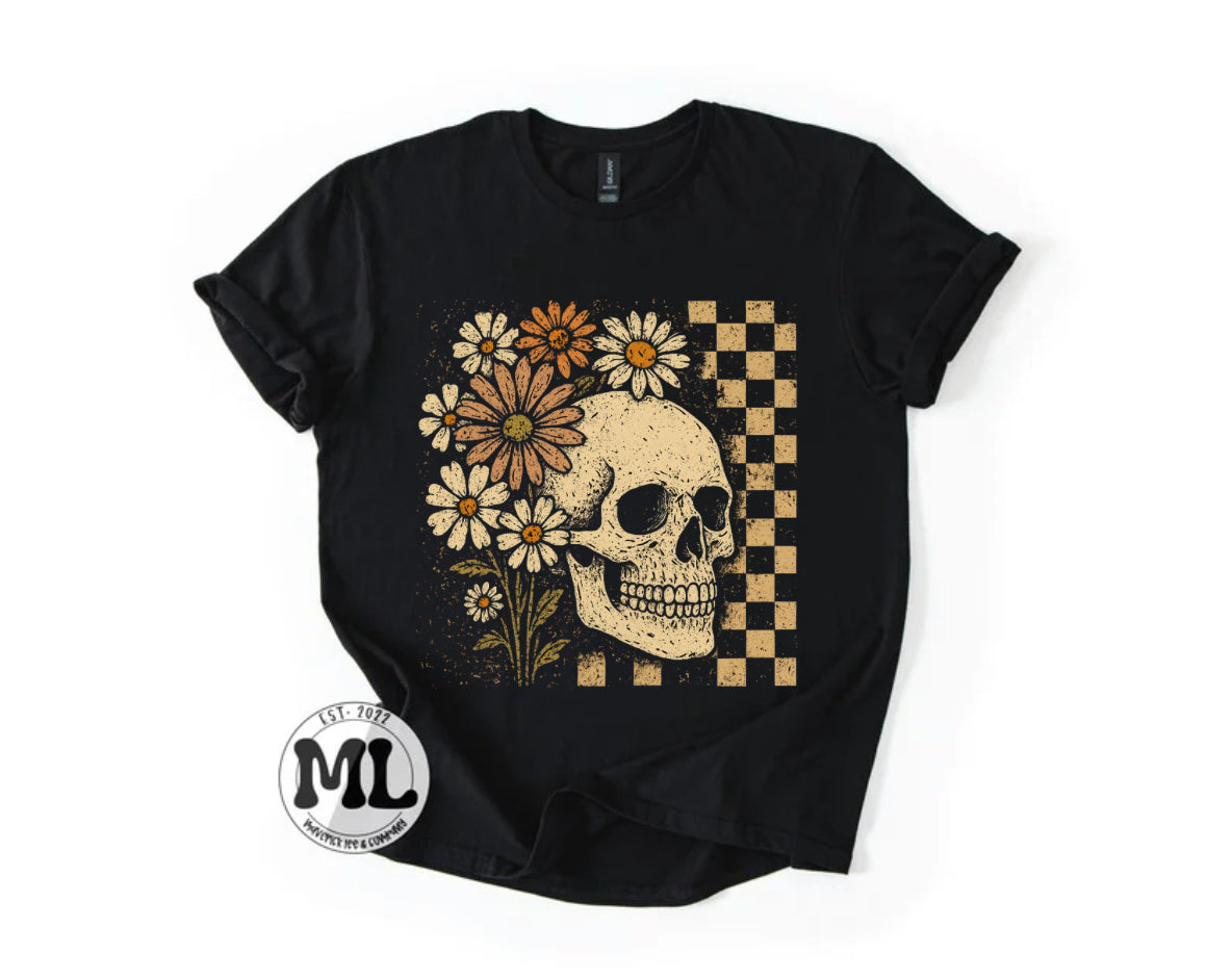 Tan checkered skull