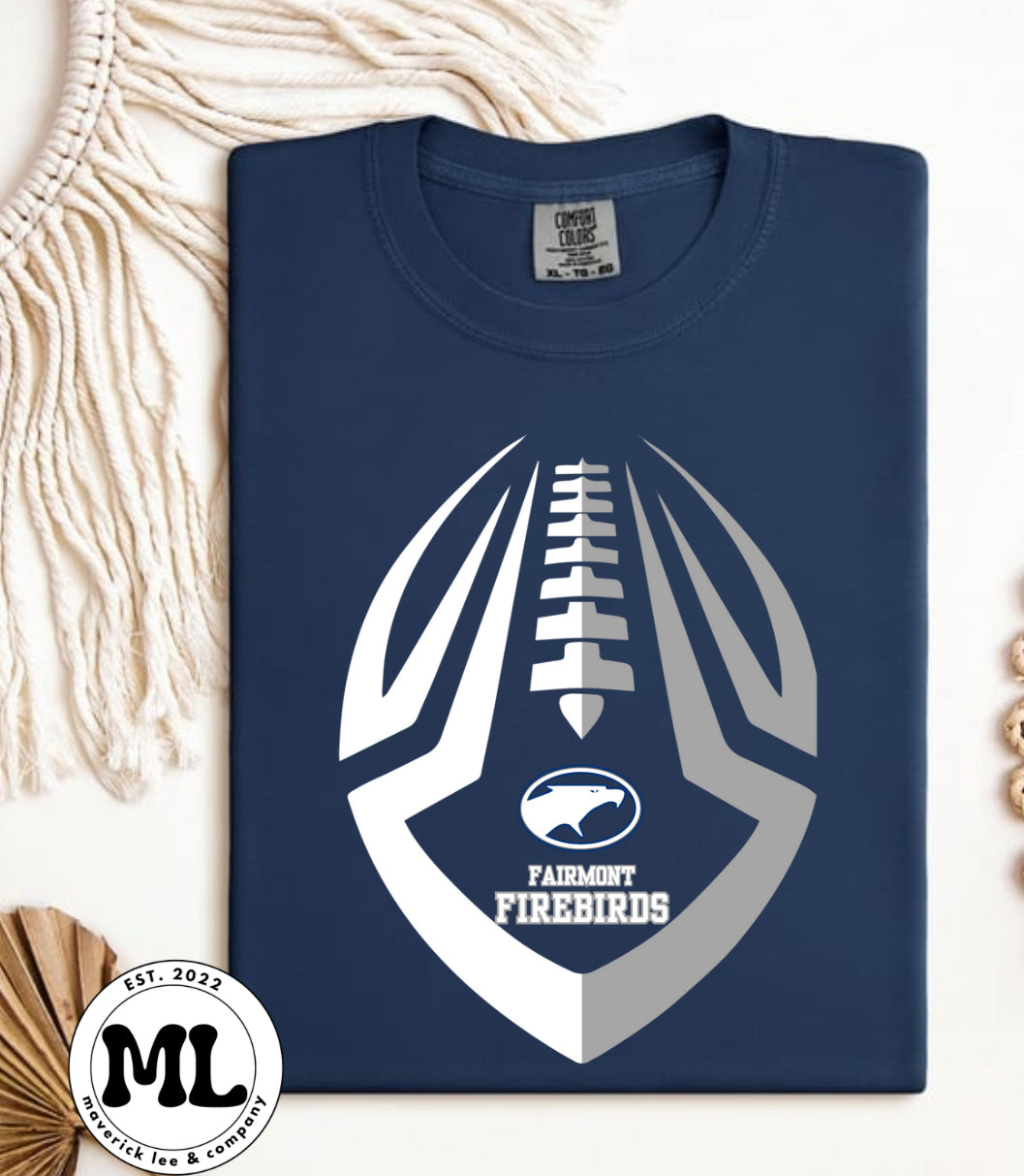 Fairmont Firebirds gray/white duo football