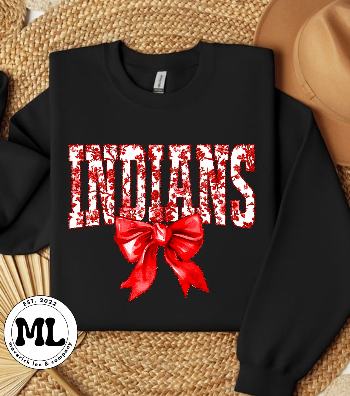 Indians red bow