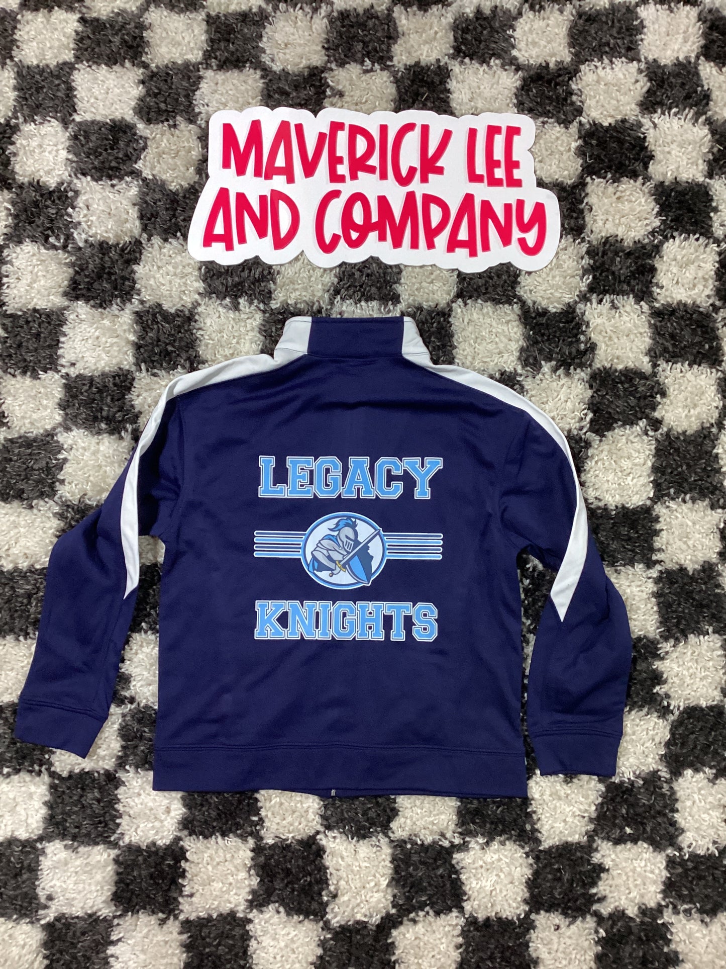 Youth small legacy jacket – front + back in stock