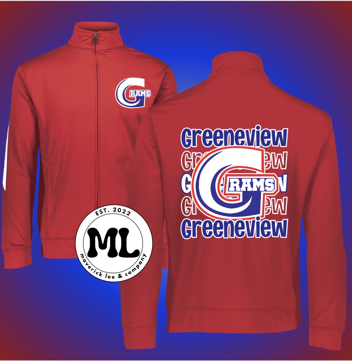 Greeneview Rams scrolling Jacket