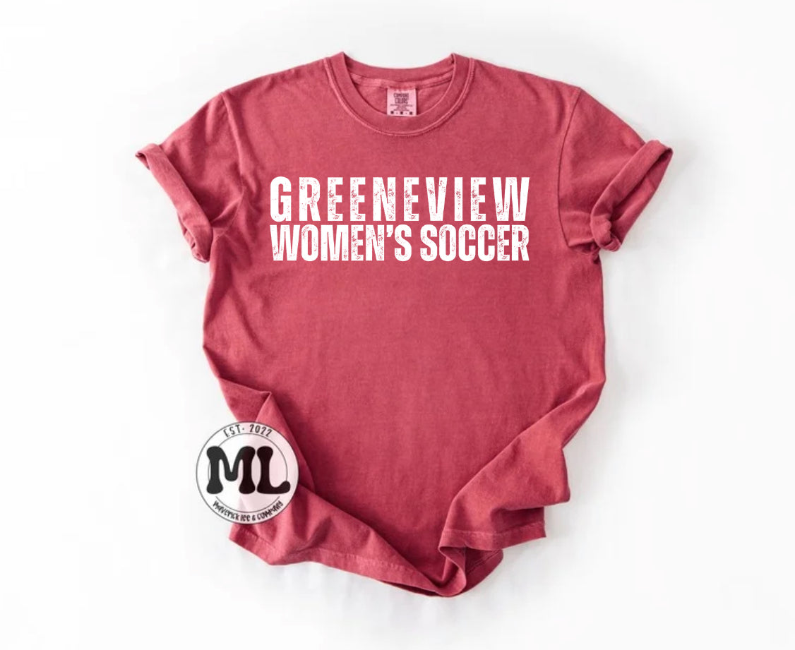 Greeneview soccer - white, distressed