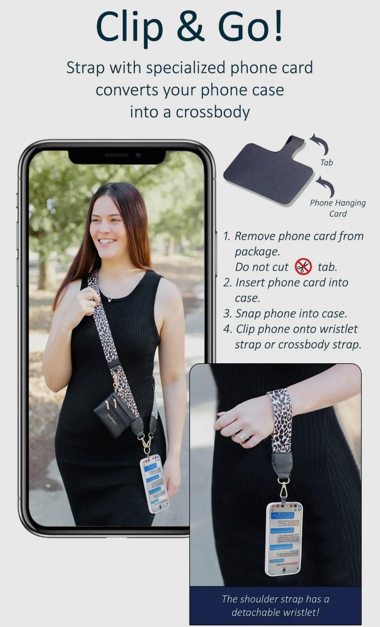 Clip and go phone strap
