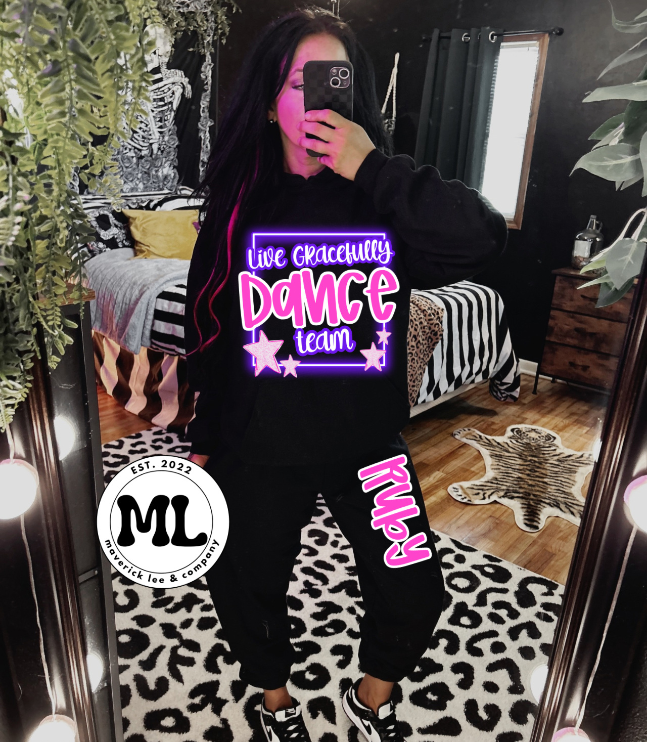 Live gracefully dance team 2025 black jogger set