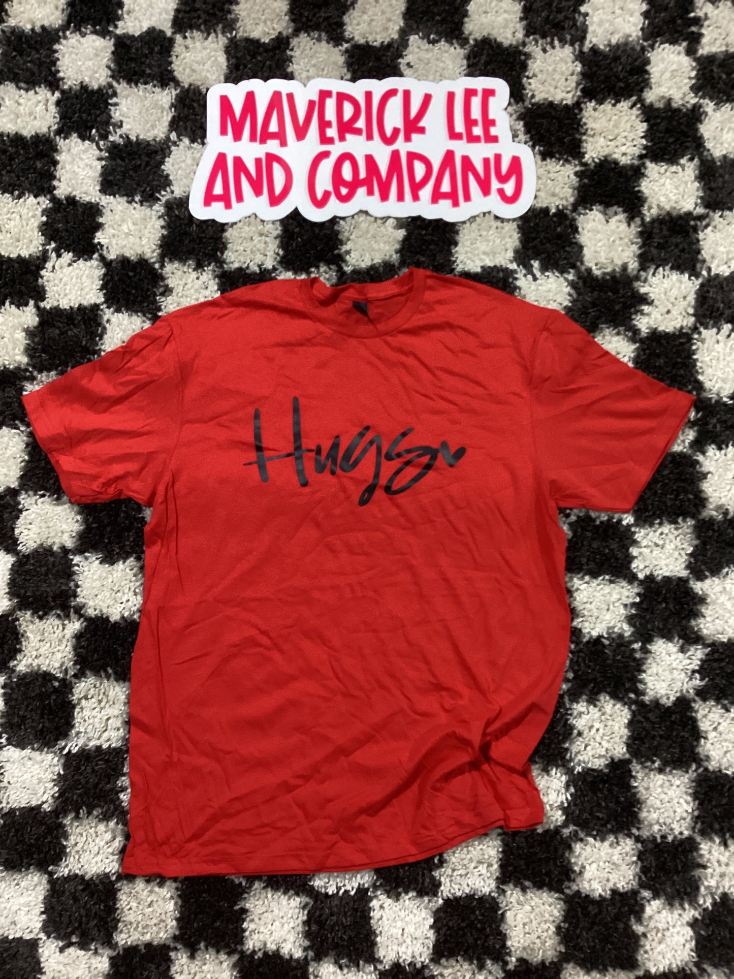Hugs Valentines tee in stock
