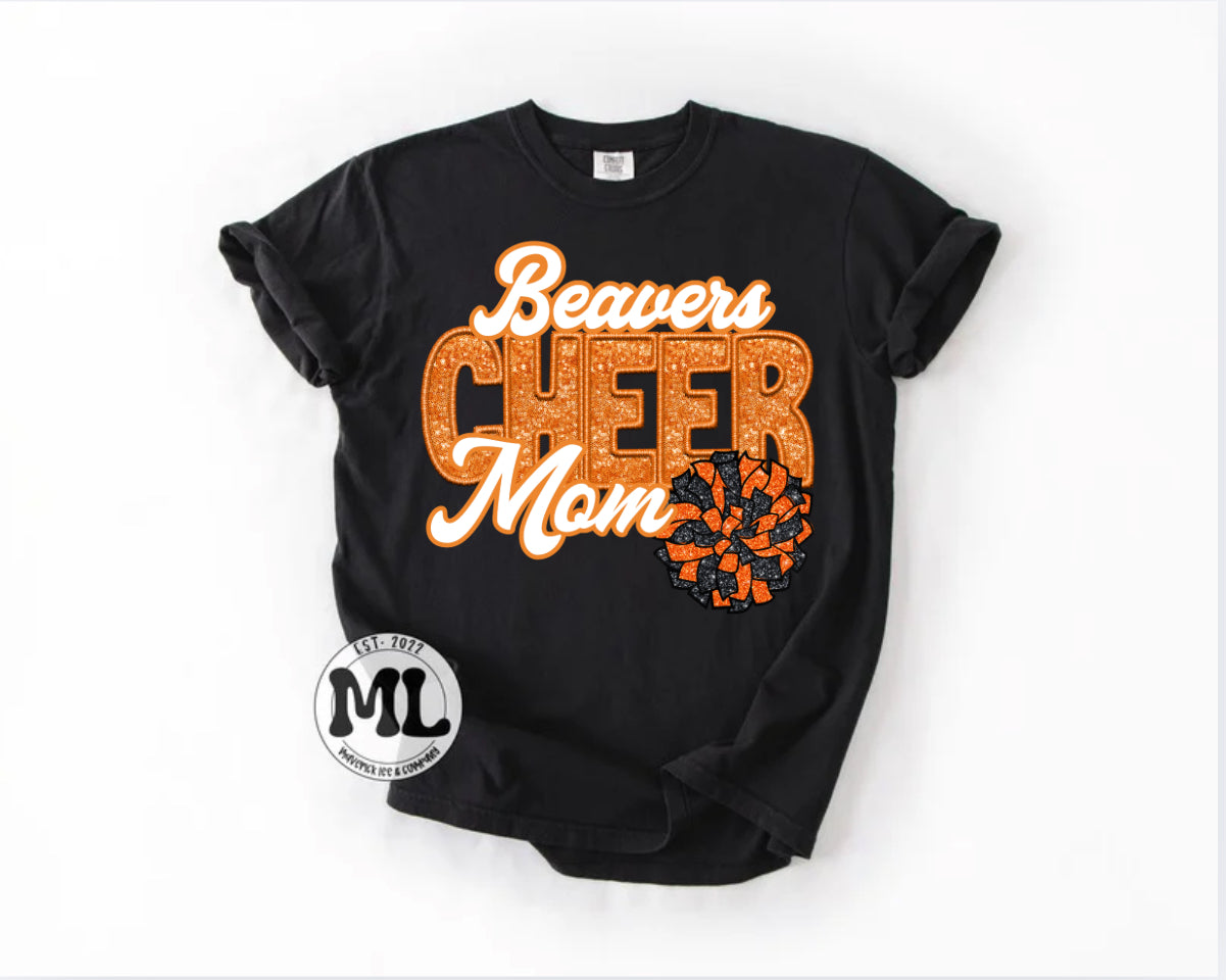 Sequin cheer mom - beavers