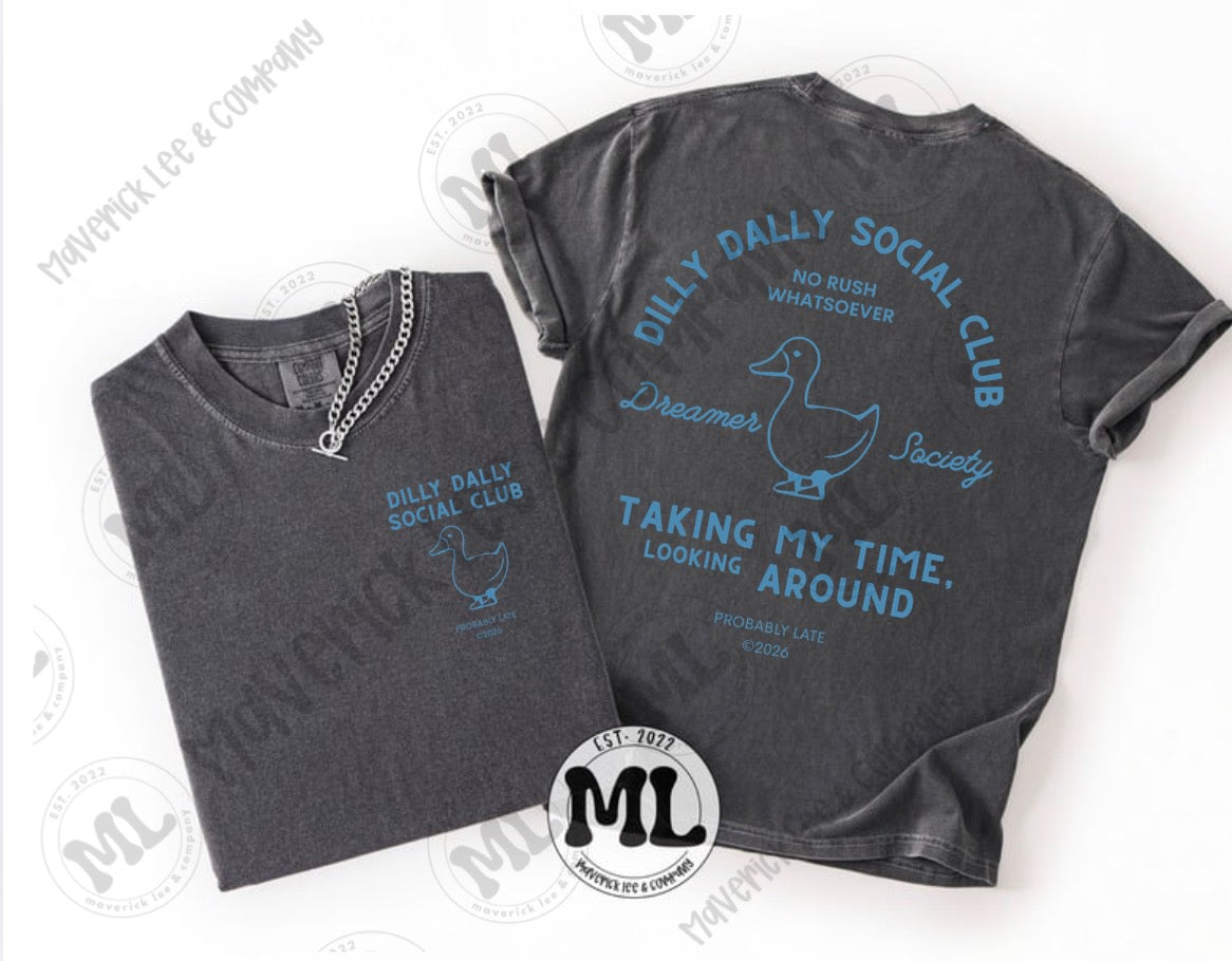 Dilly Dally Social slub - blue