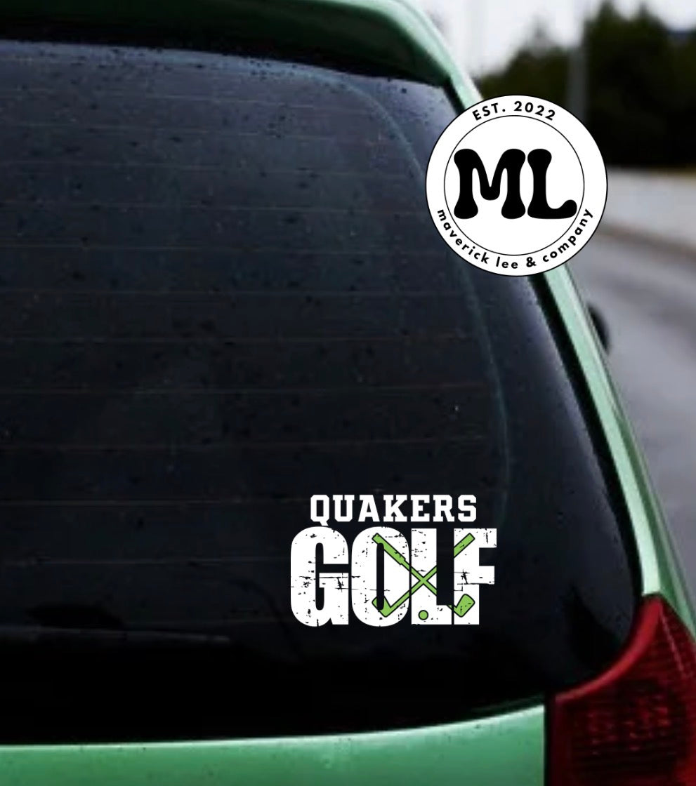 Quaker golf logo decal 6” – UVDTF sticker