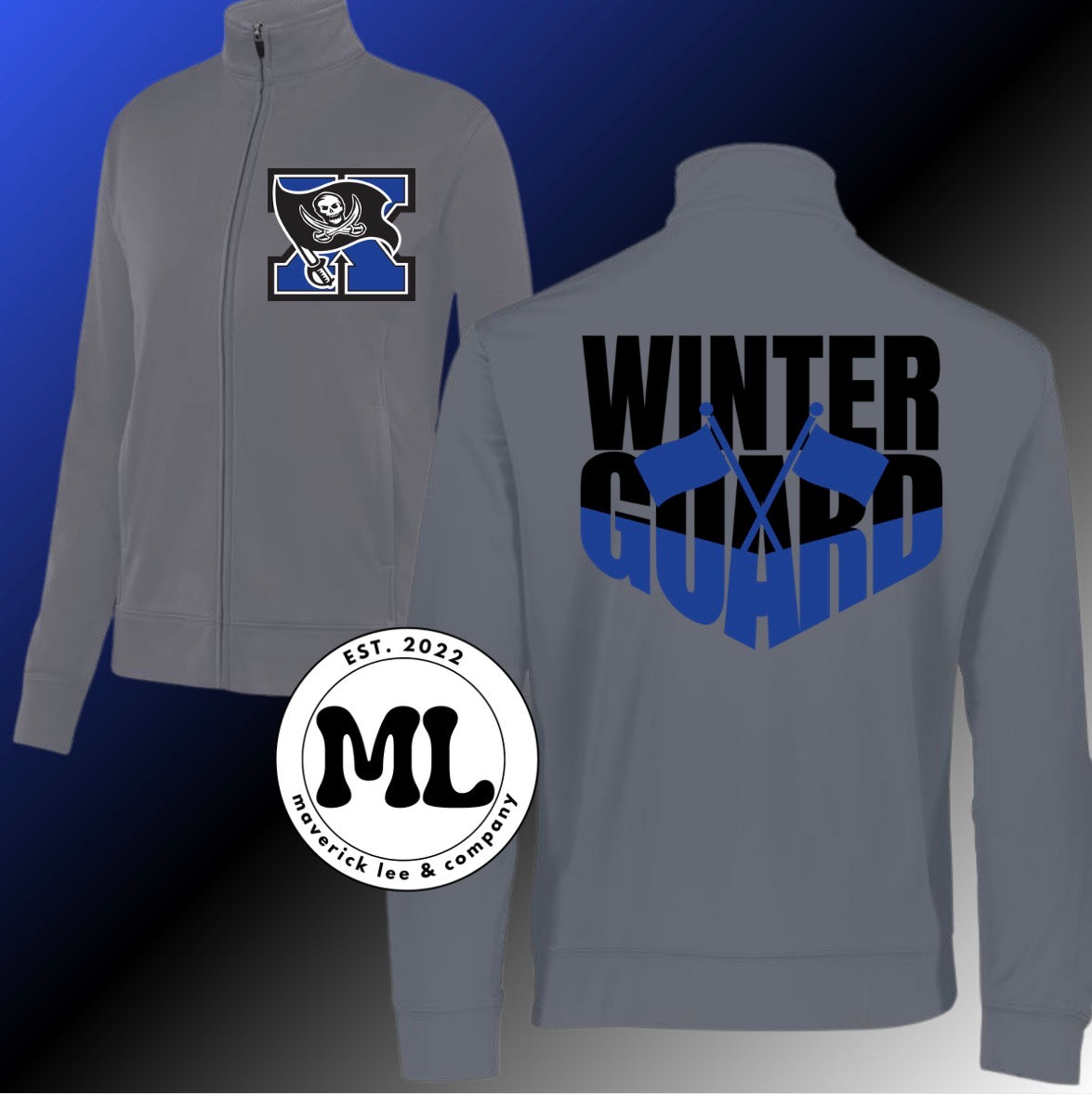 Xenia Buccaneers winter guard jacket - angled