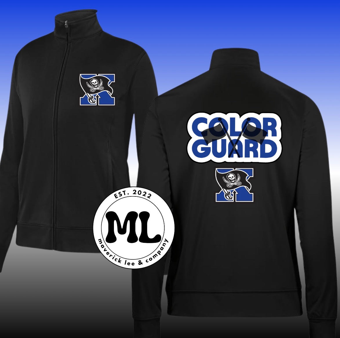 Xenia Buccaneers colorguard jacket - white outline