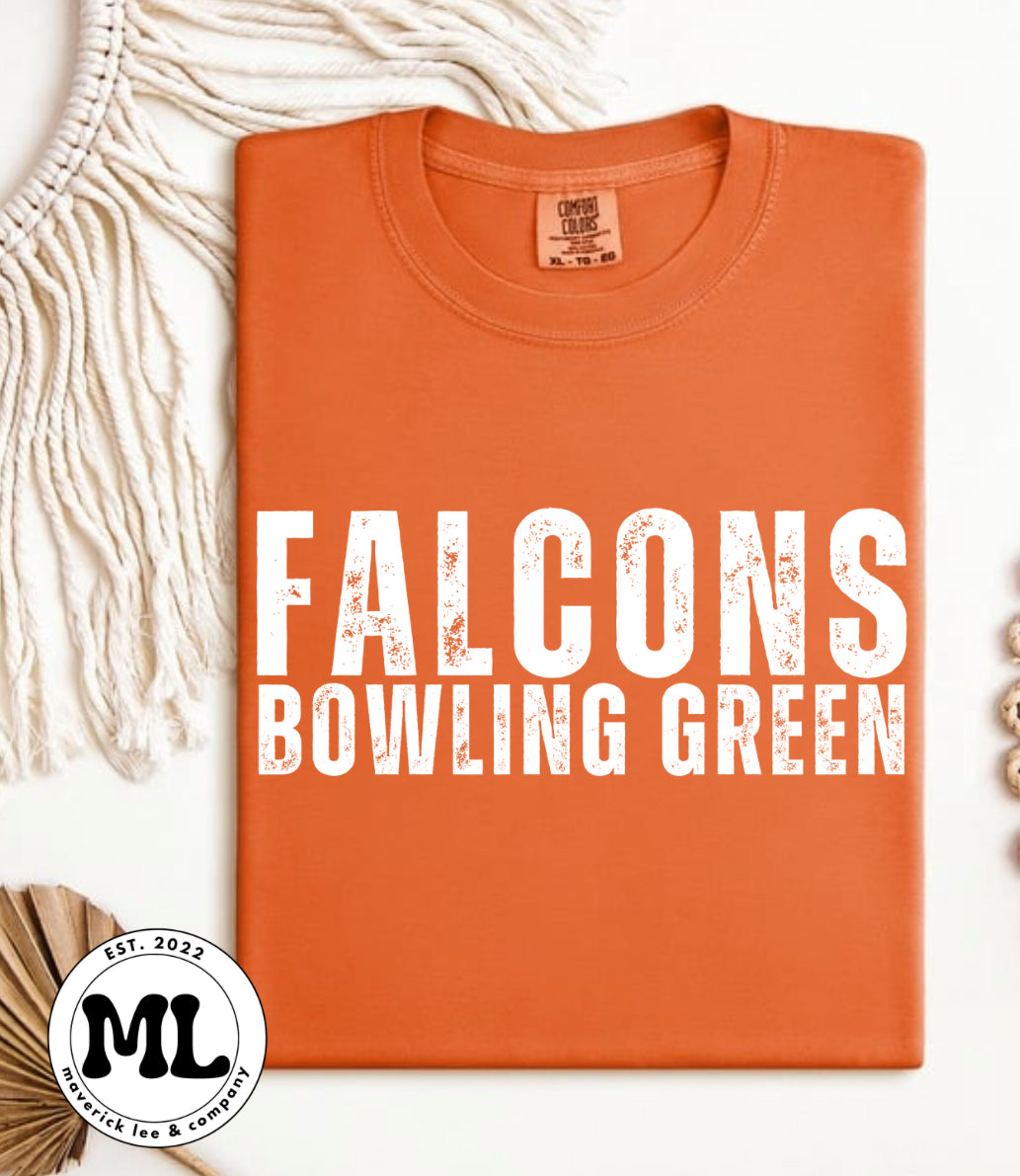 Bowling Green falcons white distressed
