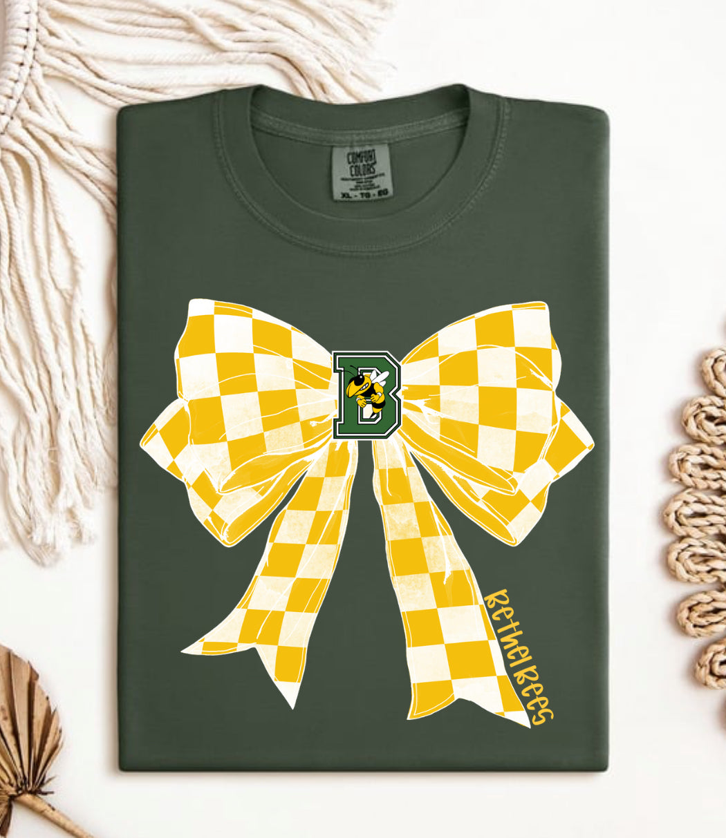 Bethel bees checkered bow