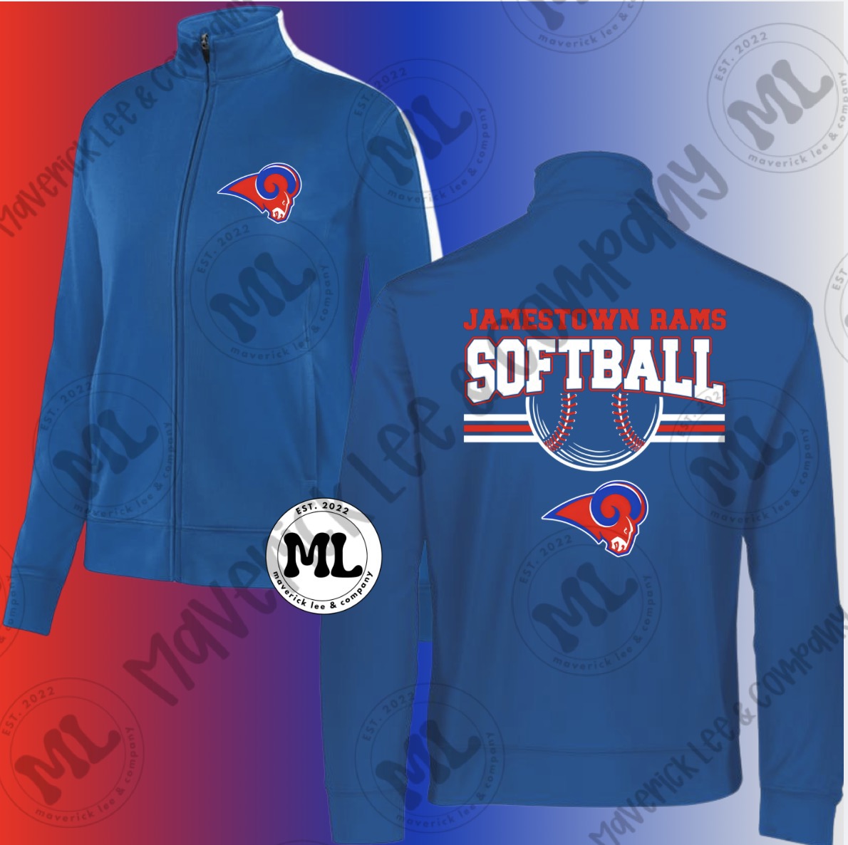 Jamestown Rams softball jacket 2