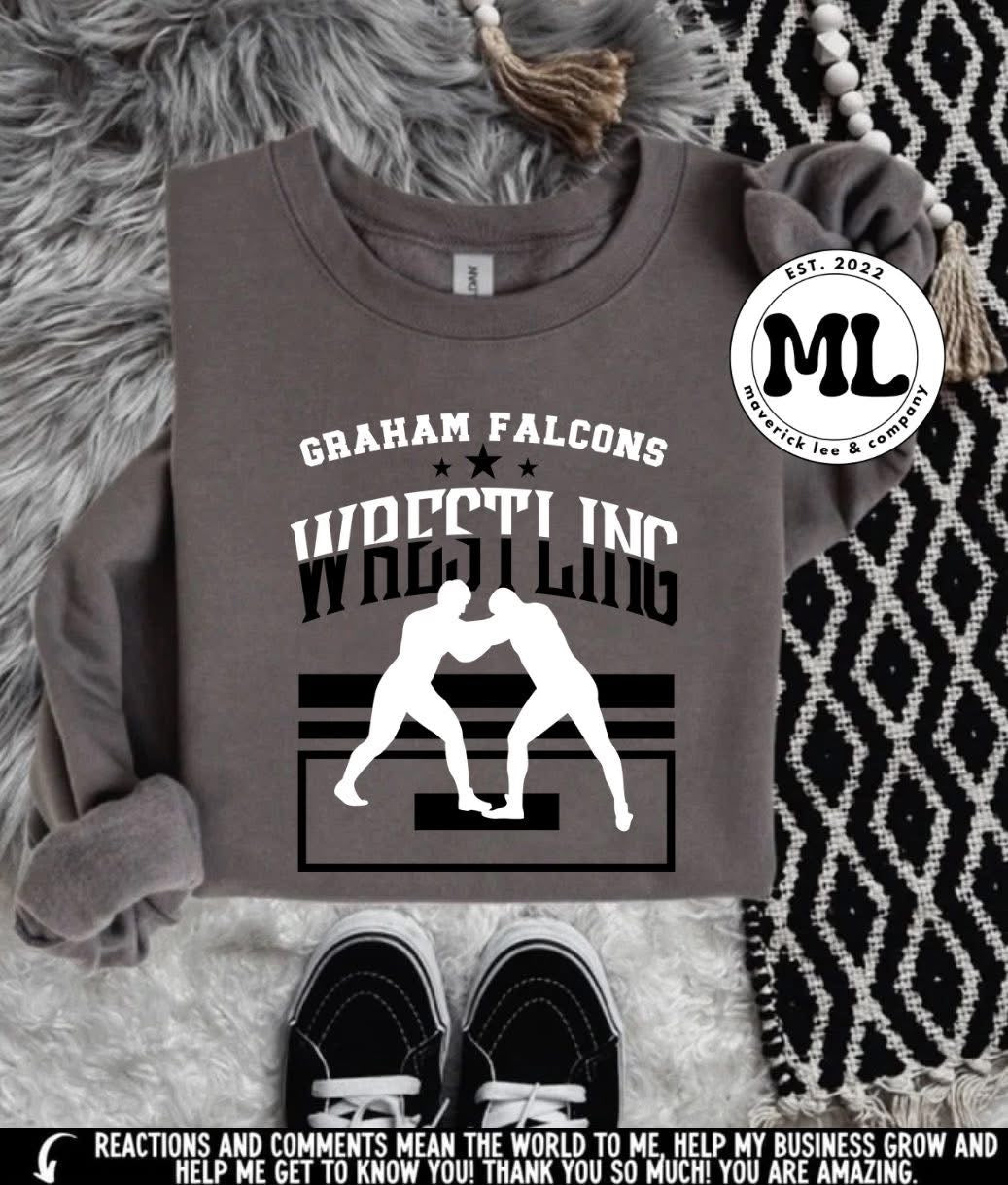 Graham falcons - wrestling, white and black