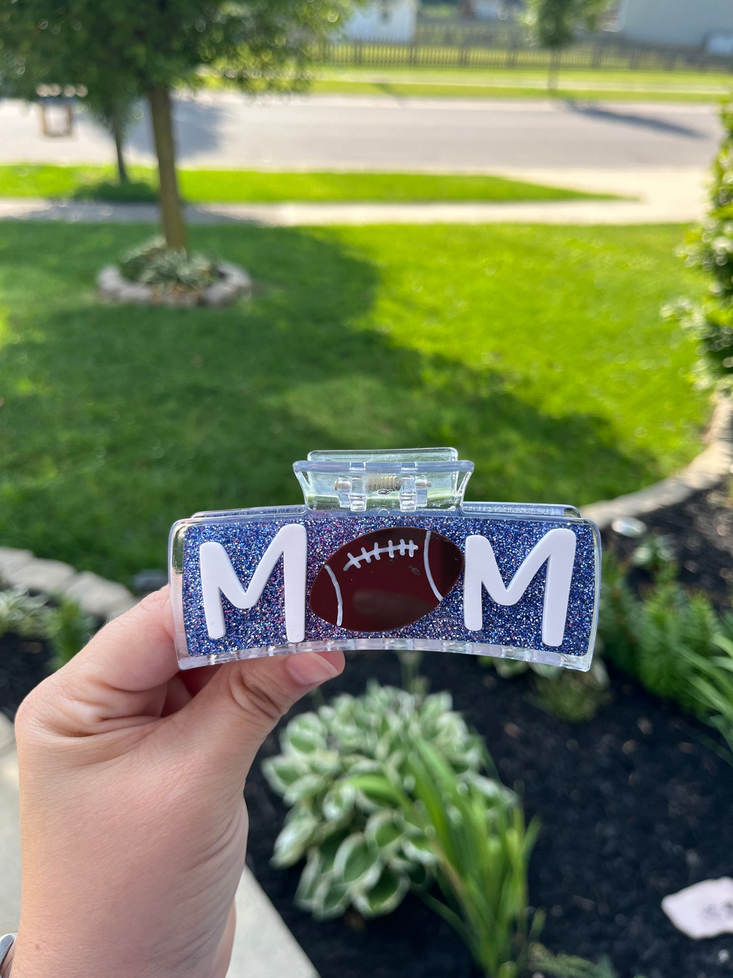 In stock football mom claw clip