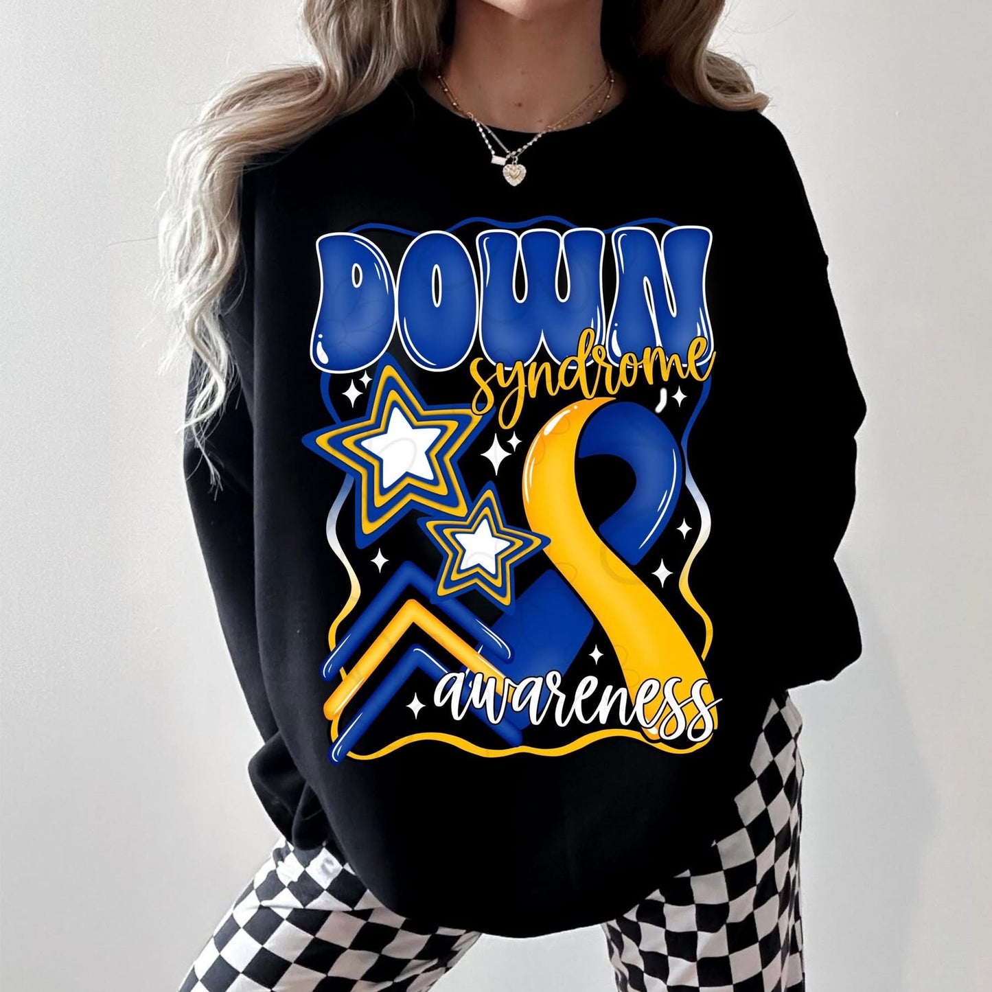 Down Syndrome awareness with white details