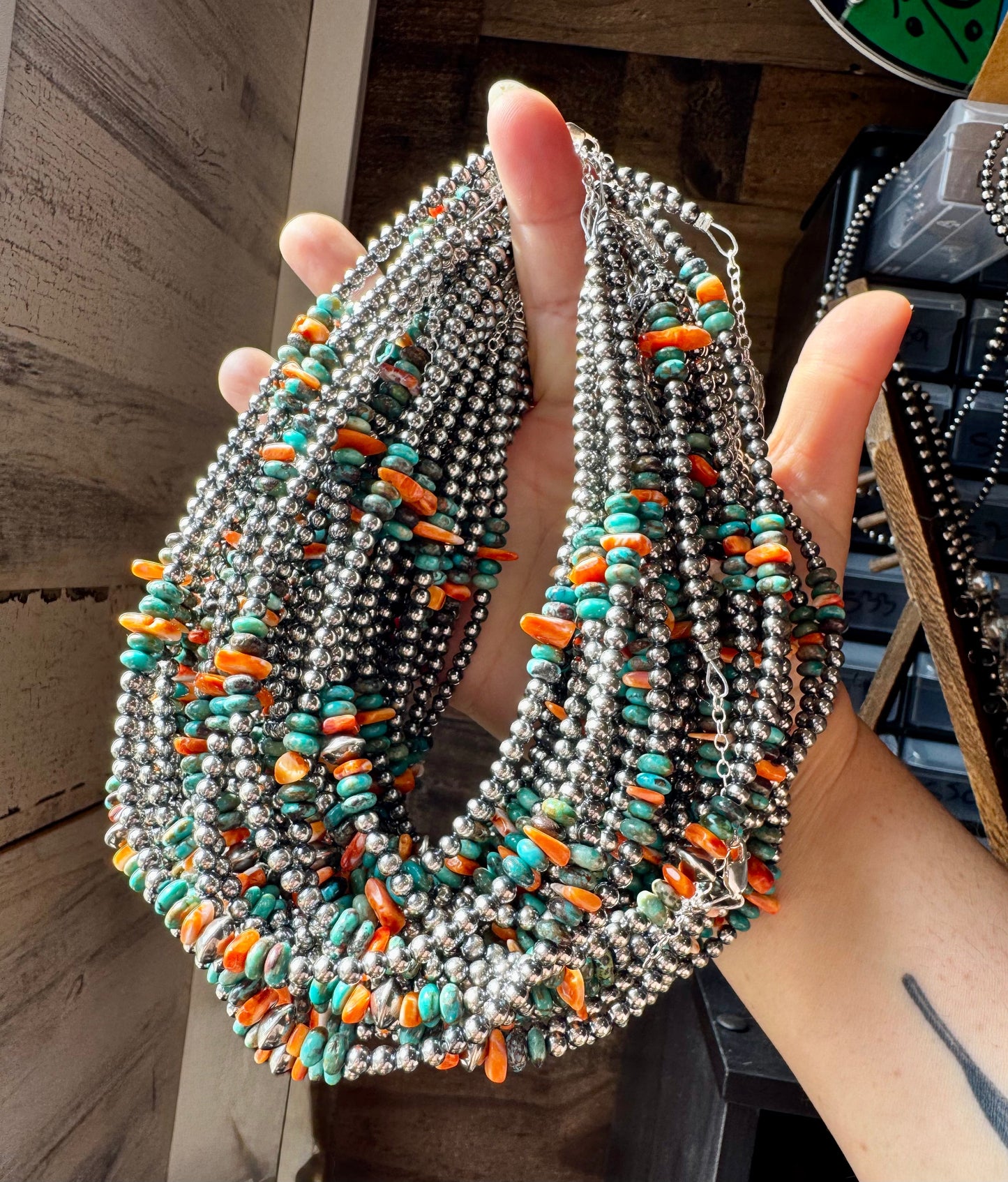 All Around - 4 mm Sterling silver pearls choker