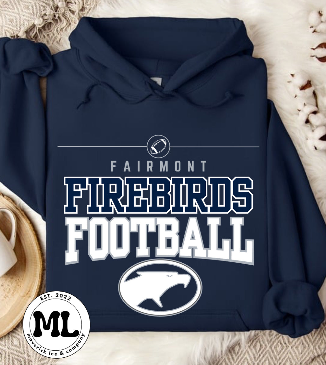 Fairmont Firebirds football white/gray
