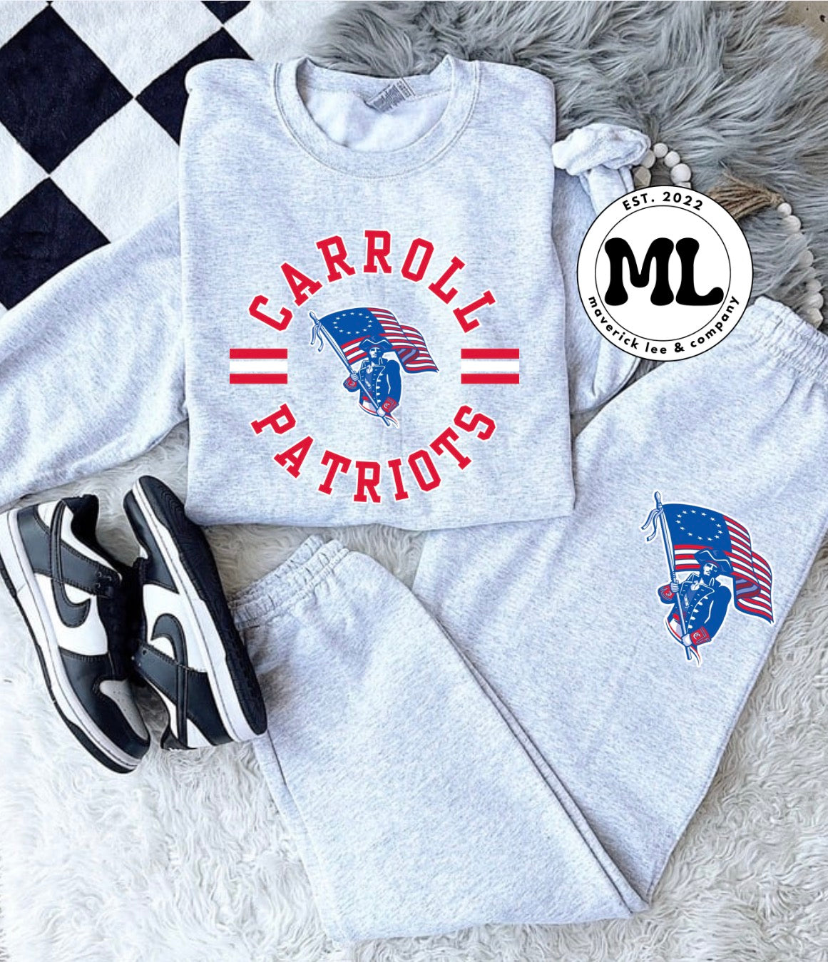 Carroll Patriots jogger set - circle
