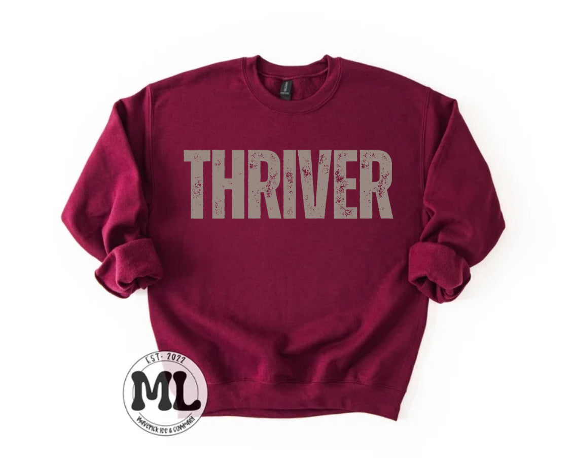 Thrive -tan distressed