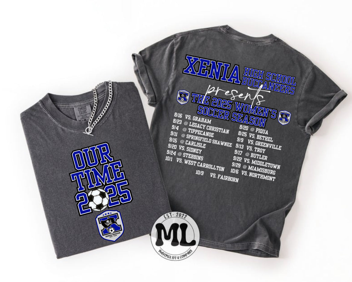 This is our time - Women’s Soccer - Xenia front and Schedule back