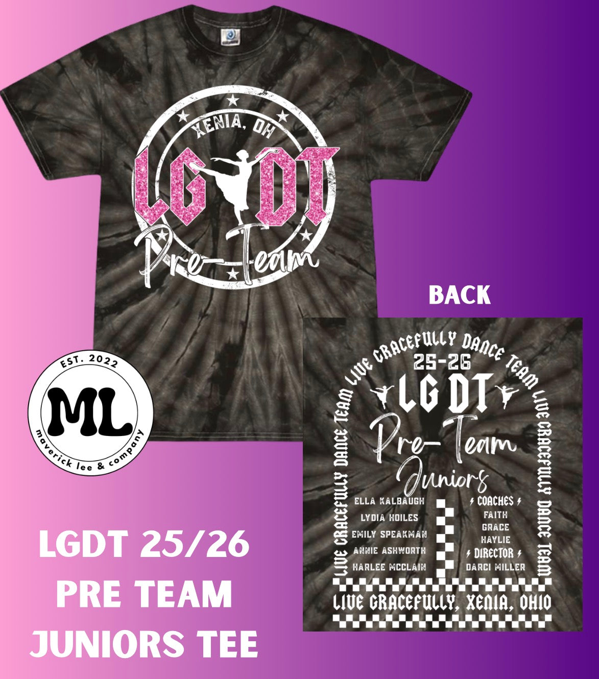 Live Gracefully Required Dance PRE Team Juniors 25/26 Tee